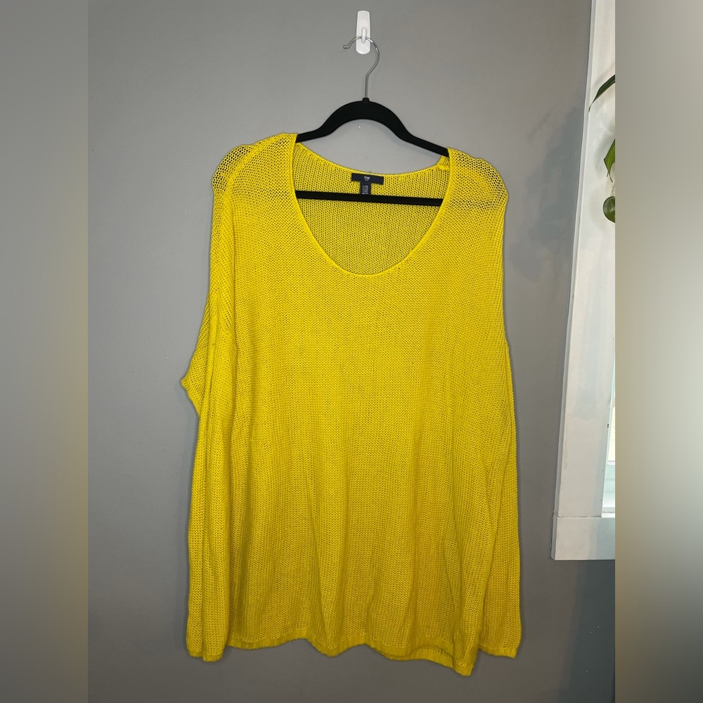 Gap Knit Sweater - Oversized - Yellow - XXLarge